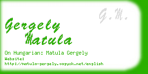 gergely matula business card